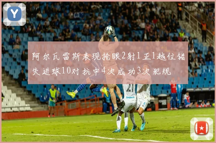 阿尔瓦雷斯表现抢眼2射1正1越位错失进球10对抗中4次成功3次犯规